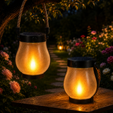 Solar Flame Lantern | Flickering Firelight, No Fire Required