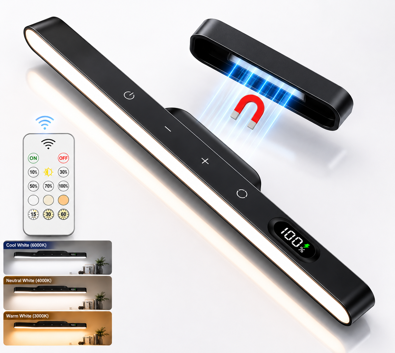 Magnetic Under Cabinet Light - Rechargeable & Wireless