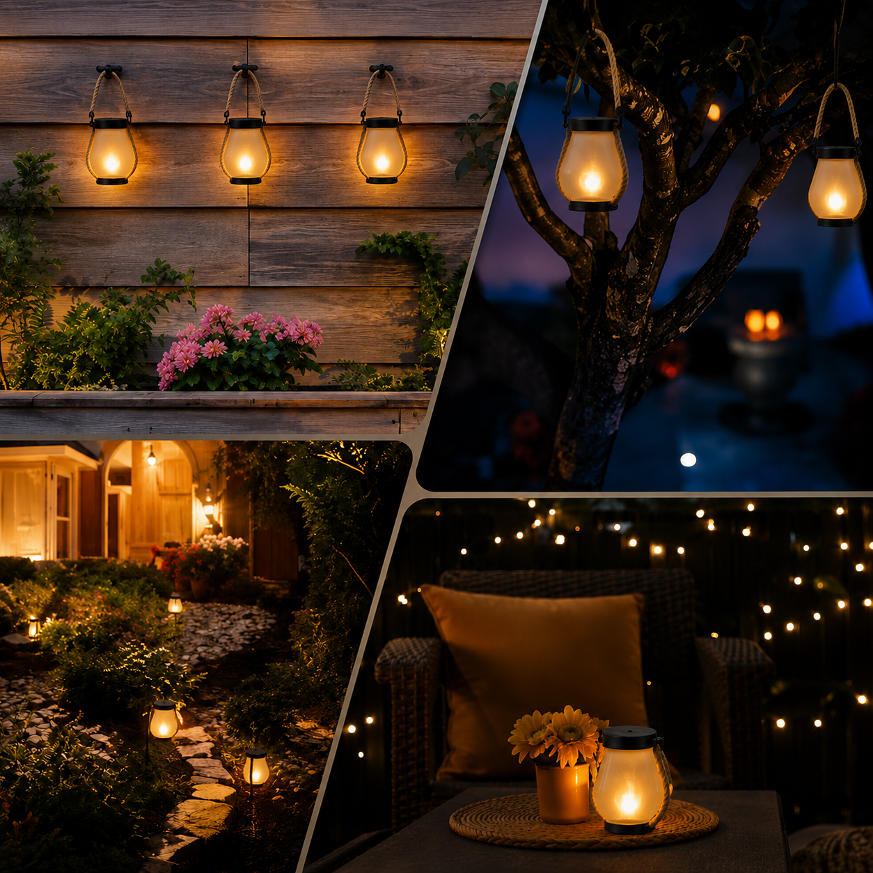 Solar Flame Lantern | Flickering Firelight, No Fire Required